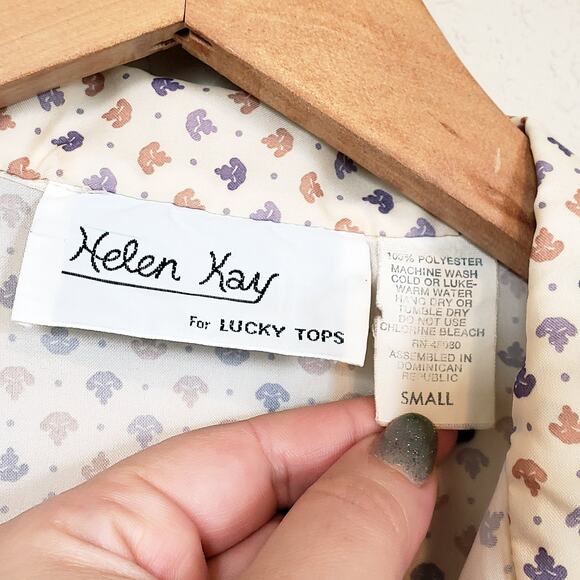 Helen Kay for Lucky Tops Button Front Top Blouse Vintage Women's Small - Picture 8 of 10